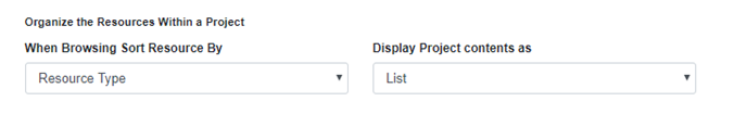 Organize the resources within a project
