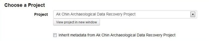 Choosing a project to inherit metadata